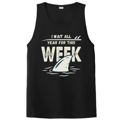 I Wait All Year For This Week Funny Shark PosiCharge Competitor Tank