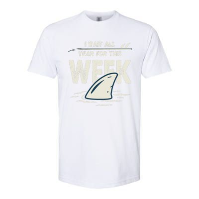 I Wait All Year For This Week Funny Shark Softstyle CVC T-Shirt