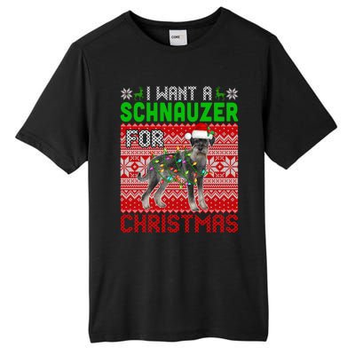 I Want A Schnauzer For Christmas Santa Dog Lover Owner Meaningful Gift Tall Fusion ChromaSoft Performance T-Shirt