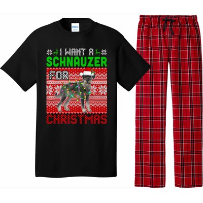 I Want A Schnauzer For Christmas Santa Dog Lover Owner Meaningful Gift Pajama Set