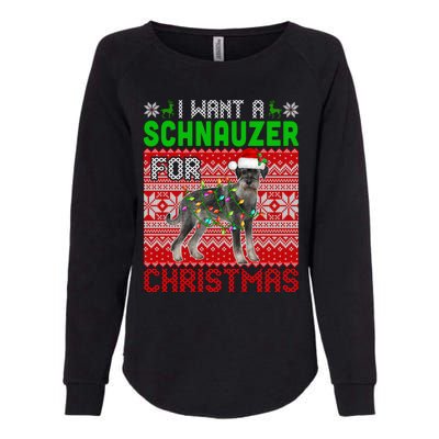 I Want A Schnauzer For Christmas Santa Dog Lover Owner Meaningful Gift Womens California Wash Sweatshirt