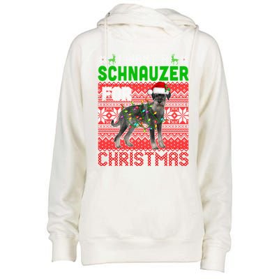 I Want A Schnauzer For Christmas Santa Dog Lover Owner Meaningful Gift Womens Funnel Neck Pullover Hood