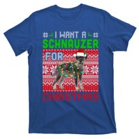 I Want A Schnauzer For Christmas Santa Dog Lover Owner Meaningful Gift T-Shirt