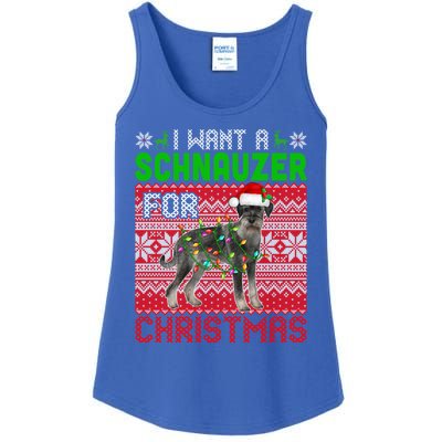 I Want A Schnauzer For Christmas Santa Dog Lover Owner Meaningful Gift Ladies Essential Tank