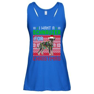 I Want A Schnauzer For Christmas Santa Dog Lover Owner Meaningful Gift Ladies Essential Flowy Tank