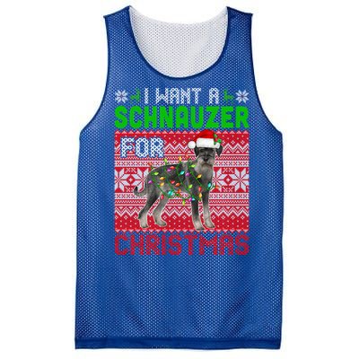 I Want A Schnauzer For Christmas Santa Dog Lover Owner Meaningful Gift Mesh Reversible Basketball Jersey Tank