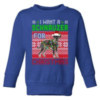 I Want A Schnauzer For Christmas Santa Dog Lover Owner Meaningful Gift Toddler Sweatshirt