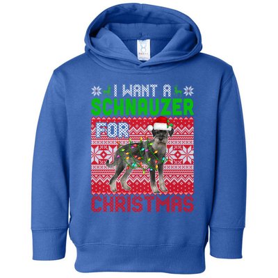 I Want A Schnauzer For Christmas Santa Dog Lover Owner Meaningful Gift Toddler Hoodie