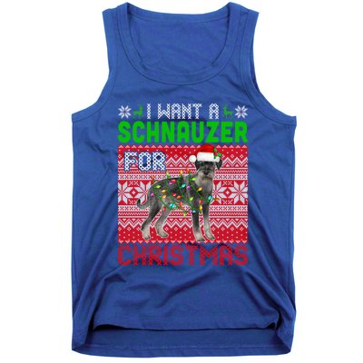 I Want A Schnauzer For Christmas Santa Dog Lover Owner Meaningful Gift Tank Top