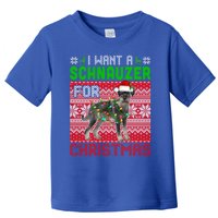 I Want A Schnauzer For Christmas Santa Dog Lover Owner Meaningful Gift Toddler T-Shirt