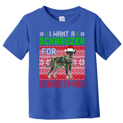 I Want A Schnauzer For Christmas Santa Dog Lover Owner Meaningful Gift Toddler T-Shirt