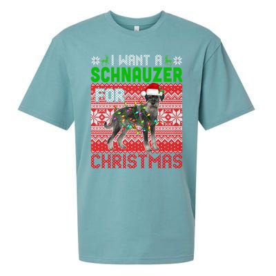 I Want A Schnauzer For Christmas Santa Dog Lover Owner Meaningful Gift Sueded Cloud Jersey T-Shirt