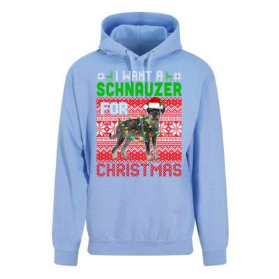 I Want A Schnauzer For Christmas Santa Dog Lover Owner Meaningful Gift Unisex Surf Hoodie