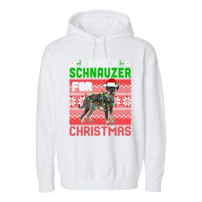 I Want A Schnauzer For Christmas Santa Dog Lover Owner Meaningful Gift Garment-Dyed Fleece Hoodie