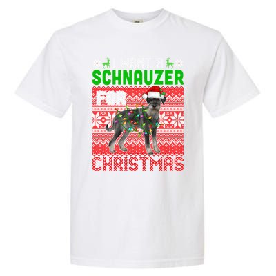 I Want A Schnauzer For Christmas Santa Dog Lover Owner Meaningful Gift Garment-Dyed Heavyweight T-Shirt