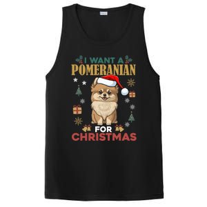 I Want A Pomeranian For Christmas Cute Dog Lover Xmas Pajama Gift PosiCharge Competitor Tank