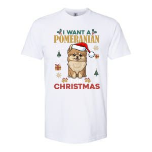 I Want A Pomeranian For Christmas Cute Dog Lover Xmas Pajama Gift Softstyle CVC T-Shirt