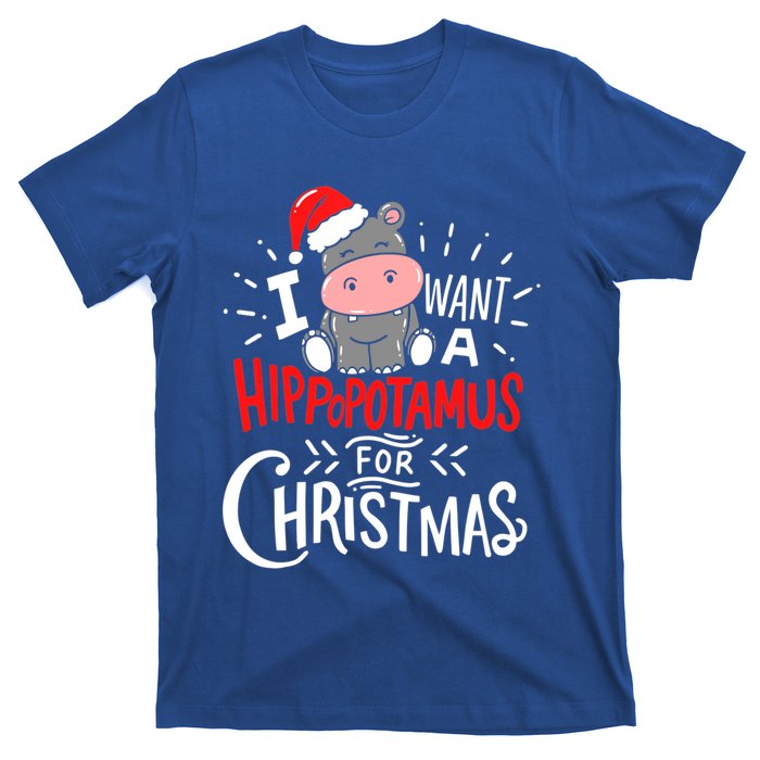 I Want A Hippopotamus For Christmas Funny Hippo Xmas Pajamas Cool Gift T-Shirt