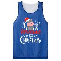 I Want A Hippopotamus For Christmas Funny Hippo Xmas Pajamas Cool Gift Mesh Reversible Basketball Jersey Tank