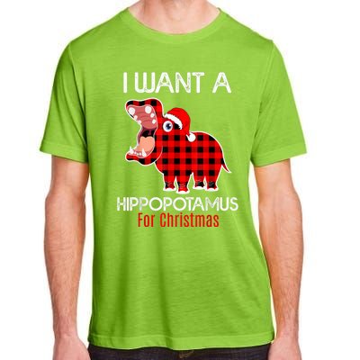 I Want A Hippopotamus For Christmas Plaid Hippo Pajamas Xmas Gift Adult ChromaSoft Performance T-Shirt