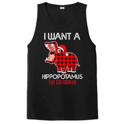 I Want A Hippopotamus For Christmas Plaid Hippo Pajamas Xmas Gift PosiCharge Competitor Tank