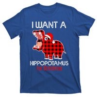 I Want A Hippopotamus For Christmas Plaid Hippo Pajamas Xmas Gift T-Shirt