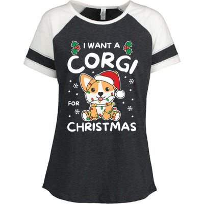 I Want A Dalmatian For Christmas Cute Dogs Great Gift Enza Ladies Jersey Colorblock Tee