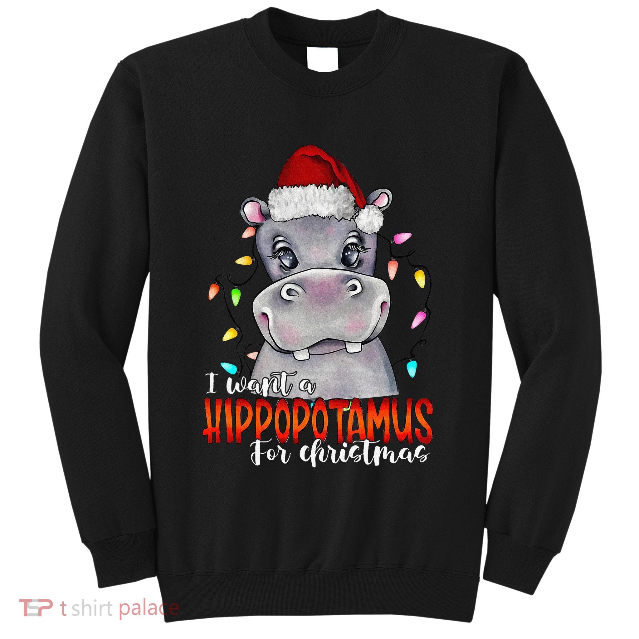 I Want A Hippopotamus For Christmas Family Hippo Christmas Sweatshirt