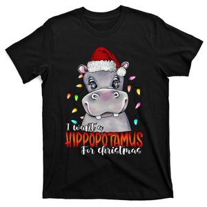 I Want A Hippopotamus For Christmas Family Hippo Christmas T-Shirt