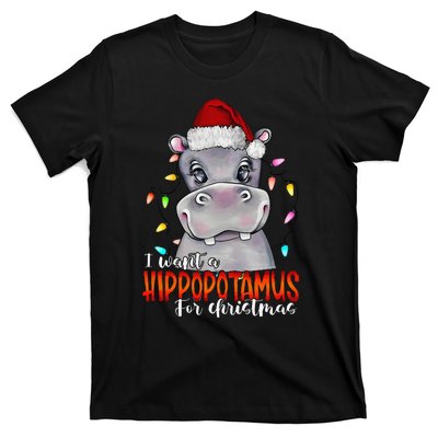 I Want A Hippopotamus For Christmas Family Hippo Christmas T-Shirt