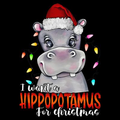 I Want A Hippopotamus For Christmas Family Hippo Christmas T-Shirt