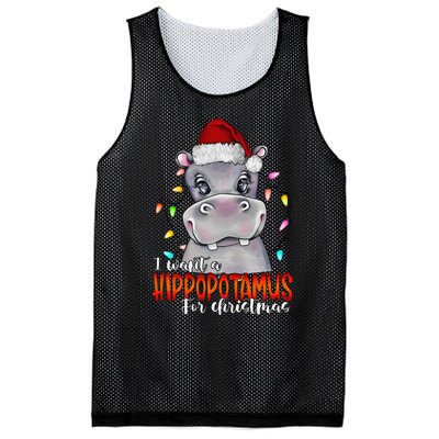 I Want A Hippopotamus For Christmas Family Hippo Christmas Mesh Reversible Basketball Jersey Tank