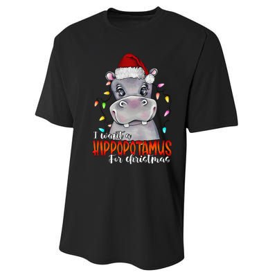 I Want A Hippopotamus For Christmas Family Hippo Christmas Performance Sprint T-Shirt