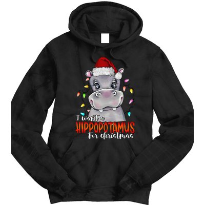 I Want A Hippopotamus For Christmas Family Hippo Christmas Tie Dye Hoodie