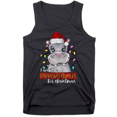 I Want A Hippopotamus For Christmas Family Hippo Christmas Tank Top