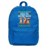 I Want A Chihuahua For Christmas Ugly Sweater Dog Xmasoutfit Cool Gift 16 in Basic Backpack