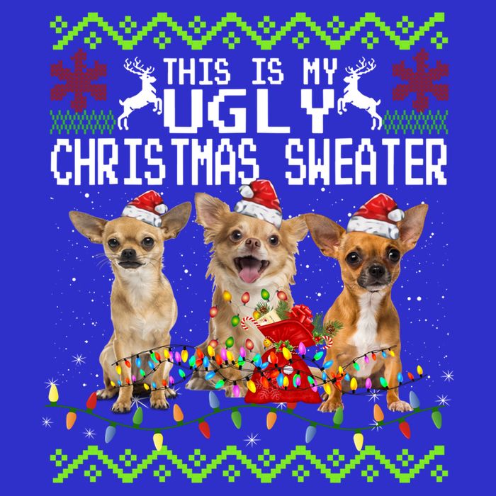 I Want A Chihuahua For Christmas Ugly Sweater Dog Xmasoutfit Cool Gift 16 in Basic Backpack