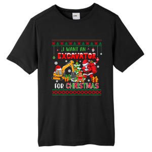 I Want A Excavator For Christmas Costume Driver Driving Gift Tall Fusion ChromaSoft Performance T-Shirt