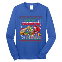 I Want A Excavator For Christmas Costume Driver Driving Gift Long Sleeve Shirt