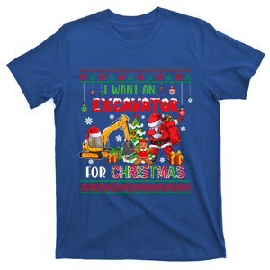 I Want A Excavator For Christmas Costume Driver Driving Gift T-Shirt