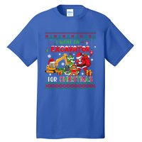 I Want A Excavator For Christmas Costume Driver Driving Gift Tall T-Shirt