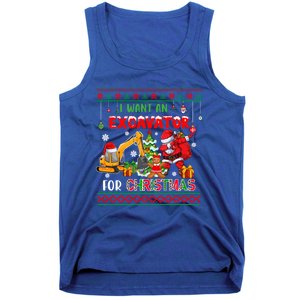 I Want A Excavator For Christmas Costume Driver Driving Gift Tank Top