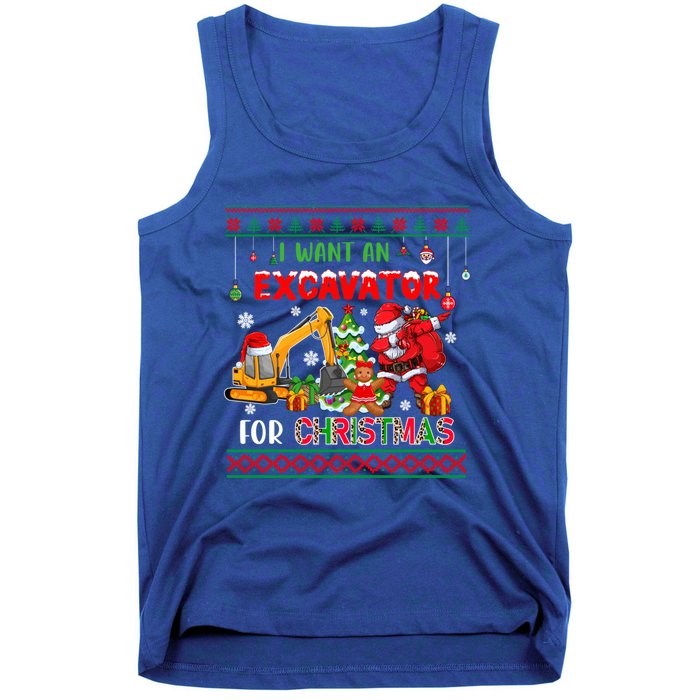 I Want A Excavator For Christmas Costume Driver Driving Gift Tank Top