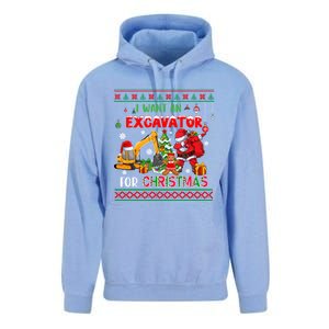 I Want A Excavator For Christmas Costume Driver Driving Gift Unisex Surf Hoodie