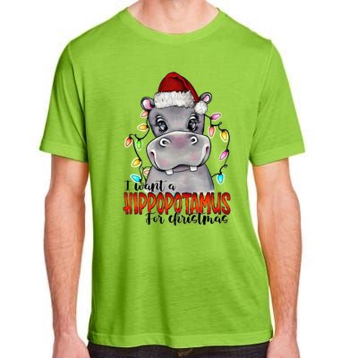 I Want A Hippopotamus For Christmas Hippo Merry Xmas Animal Gift Adult ChromaSoft Performance T-Shirt