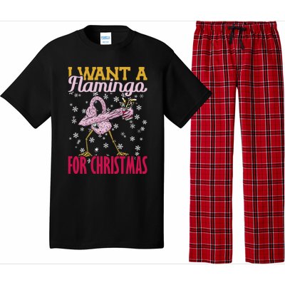 I Want A Flamingo For Christmas Christmas Light Cute Gift Pajama Set