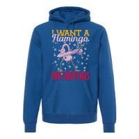 I Want A Flamingo For Christmas Christmas Light Cute Gift Premium Hoodie