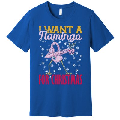 I Want A Flamingo For Christmas Christmas Light Cute Gift Premium T-Shirt