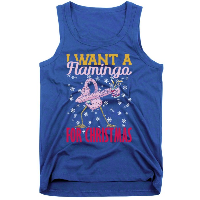 I Want A Flamingo For Christmas Christmas Light Cute Gift Tank Top