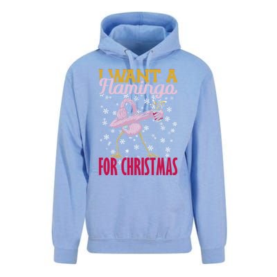 I Want A Flamingo For Christmas Christmas Light Cute Gift Unisex Surf Hoodie